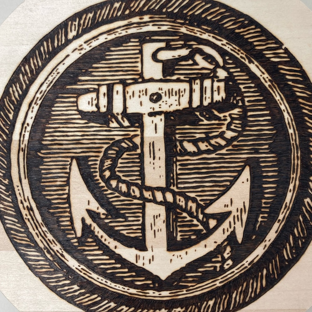 Anchor - Nautical - Pyrography - Home Decor - Picture 3 of 3
